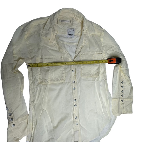 NWT Free People Sheer Luck Button-down Shirt pale yellow small - Picture 6 of 15